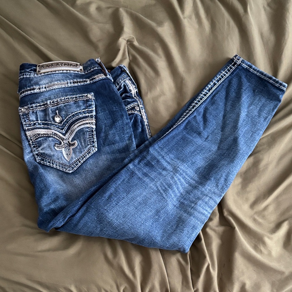 Rock Revival Women's Distressed Blue Skinny Jeans